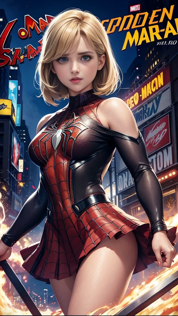 Dianna Agron、マーベルコミックの映画Poster、so beautiful、Movies about Spider-Man、sexy、whole body、Wearing a skirt、Premiere Date、Poster、belly buttonを突き出す、new york、She's wearing a ripped Spiderman suit、The suit is torn、Wearing a skirt、Red and black color scheme、dynamic、masterpiece、Highest quality、Super detailed、Very detailed、Delicate and beautiful shine、Ultra-high resolution、Cinematic、break、breakドロップ、(Torn clothes:1.5)、(Wet clothes:1.4)、Bare shoulders、Real Rain、Wet Hair、belly button、Exposed Skin、sexyな肩を披露