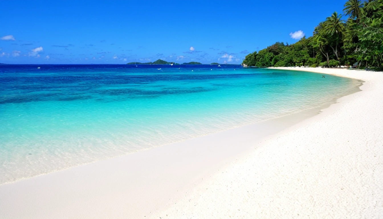 There is no one on the beach near the water、 White sand beach, Caribbean、 Beautiful beaches, Sandy Beach, White beach, Beautiful beaches, Beautiful tropical island beaches, at a Tropical Beach, Tropical Beach, Discarded sand, Stand on the beach in Boracay, sand and sea