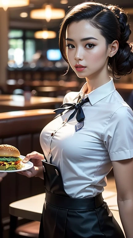 ((NSFW)),((solo photo:1.8)),(highest quality:1.3),(RAW photo,realistic:1.3),(Inside a fast food restaurant,Sit on the cash register:1.5),(fine skin,detailed face),((wearing a white sailor:1.5,shirt lift:2.8,),(cute:1.9,),(,japanese schoolgirl:1.9),((blush:1.5)),(embarrassing:1.6),(In 8K),(look at the audience:1.5),((big breasts:190.8,:,big ass:1.5)),(bobcut:1.5),natural light brown hair,(natural skin texture,fine skin, hyper realism),troubled face:1.2,shy:1.3,(Natural and detailed vagina,spread your legs wide:1.6),