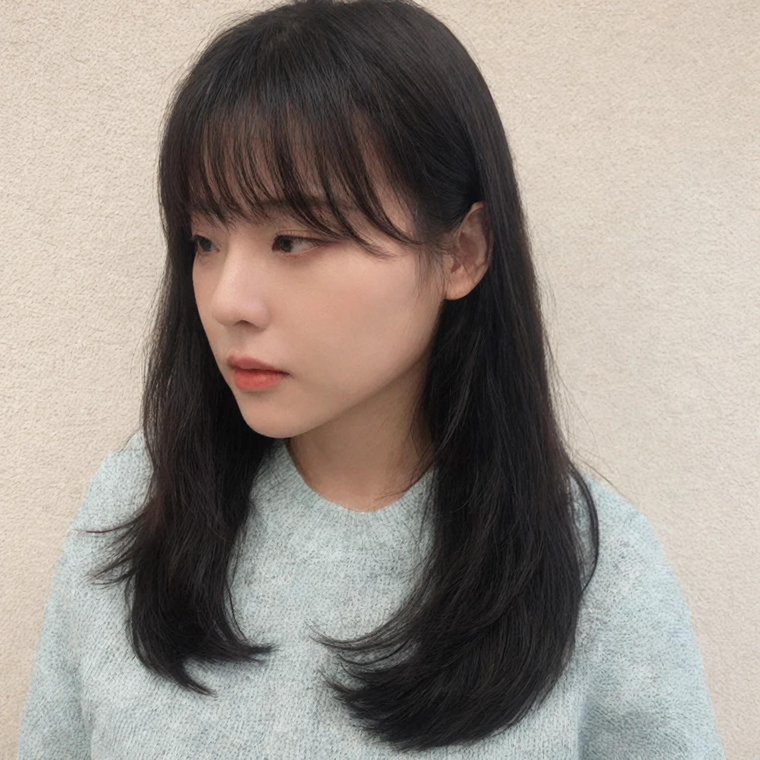 Best Quality, 8k, Masterpiece, (Portrait: 1.3), (photo realistic:1.4), (hyper realistic:1.4), Sharp Focus, looking at viewer, (smoother lighting:1.1), (increase cinematic lighting quality:0.9), realistic lighting, backlighting, light on face, ray trace, (brightening light:1.2), (Increase quality:1.4), sharp detail, (best quality real texture skin:1.4), finely detailed eyes, black_eyes, finely detailed face, 25 year old Korean woman, (white formal_shirt:1.4), (hairstyle remains exactly the same as the original:1.4)