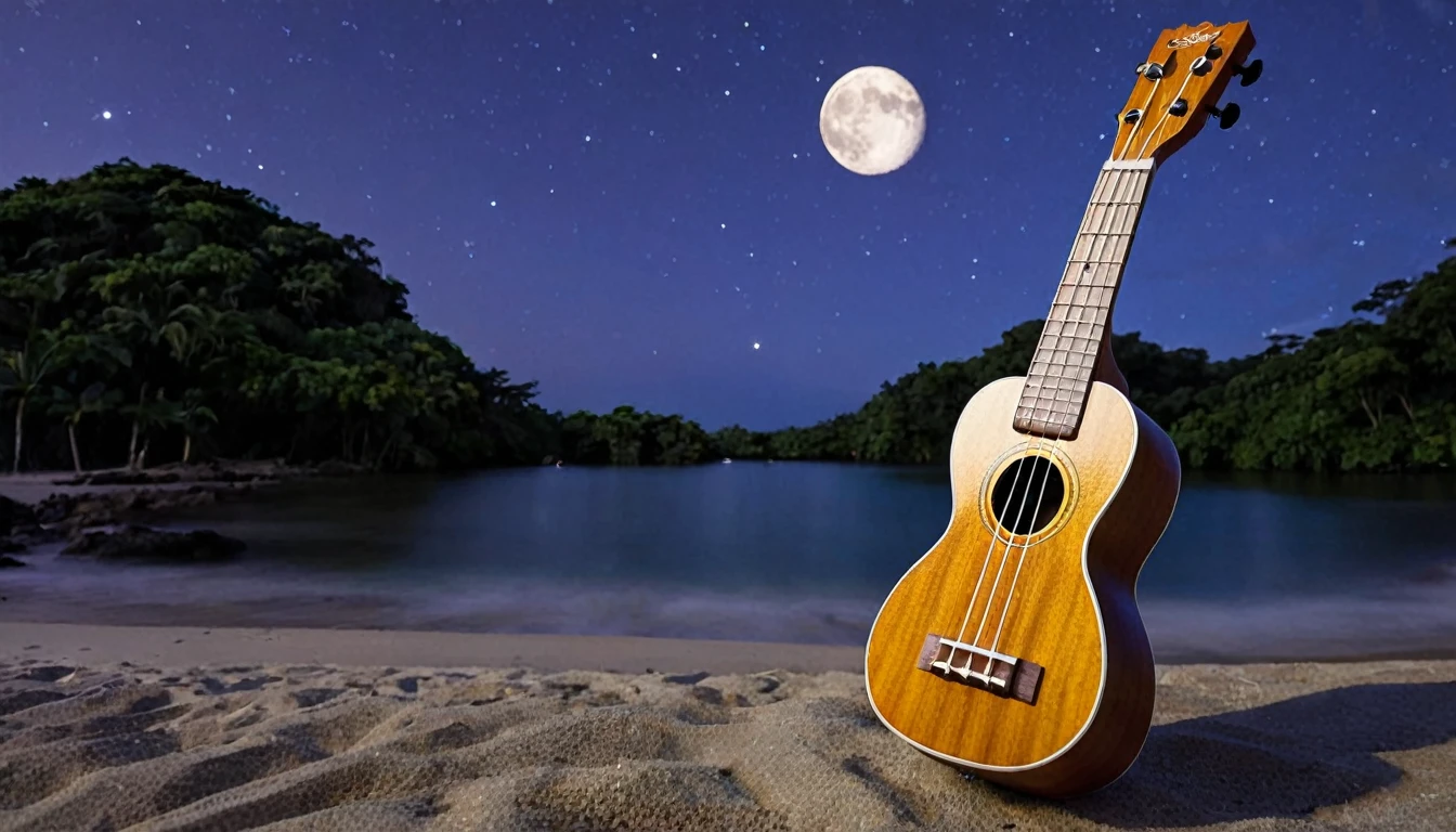 Ukulele, par Michelangelo (moon in the background)