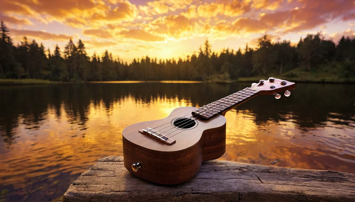 Ukulele, por Rembrandt ( sun in the background)