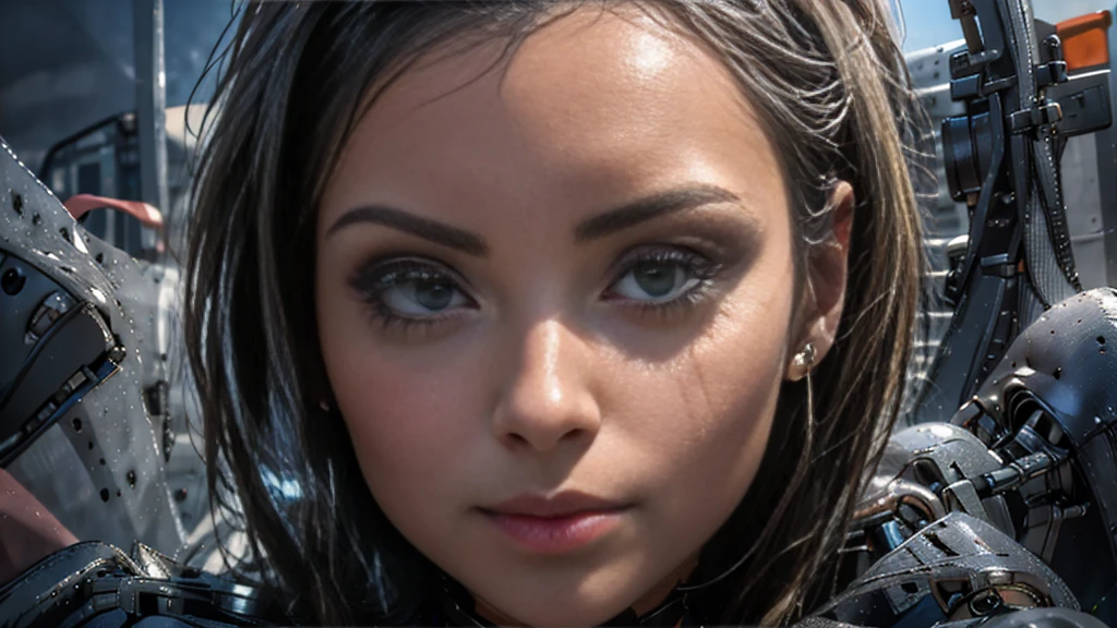 black hair, hair bobbles, wince, longeyelashes, solid circle eyes, light smile, ear blush, fang, fit, beach wear, tight leather outfit, large breasts, blonde hair, blush, seductive smile, Surrealism, drop shadow, anaglyph, stereogram, tachi-e, pov, atmospheric perspective, social media composition, bust chart, Fujifilm, wide shot, from outside, 8k, super detail, ccurate, best quality, UHD, highres