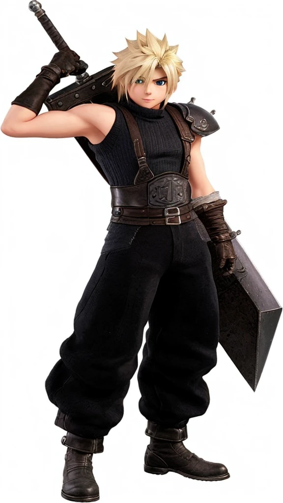 Final Fantasy 7 Characters、Cloud、high resolution、4K、Attention to detail、Realistic、high quality、