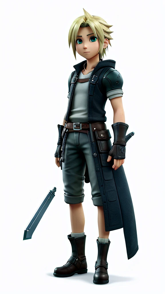 Final Fantasy 7 Characters、Cloud、high resolution、4K、Attention to detail、Realistic、high quality、