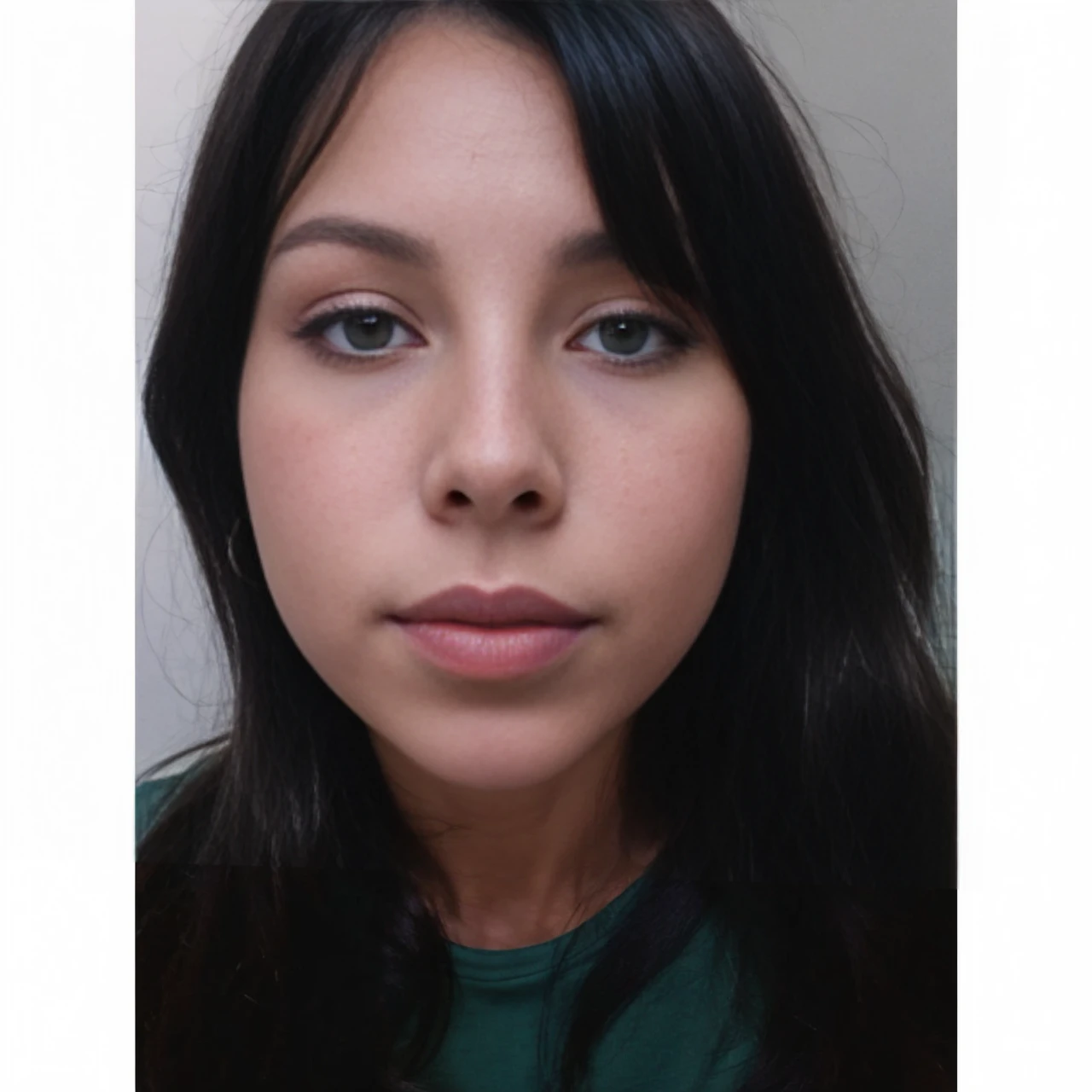 full body shot of a 45 year old European brunette woman, posing in a Long Train, pretty square face, curvy athletic body, wearing two piece shorts, beautiful face, shallow depth of field, teal and orange theme ((dark green eyes))