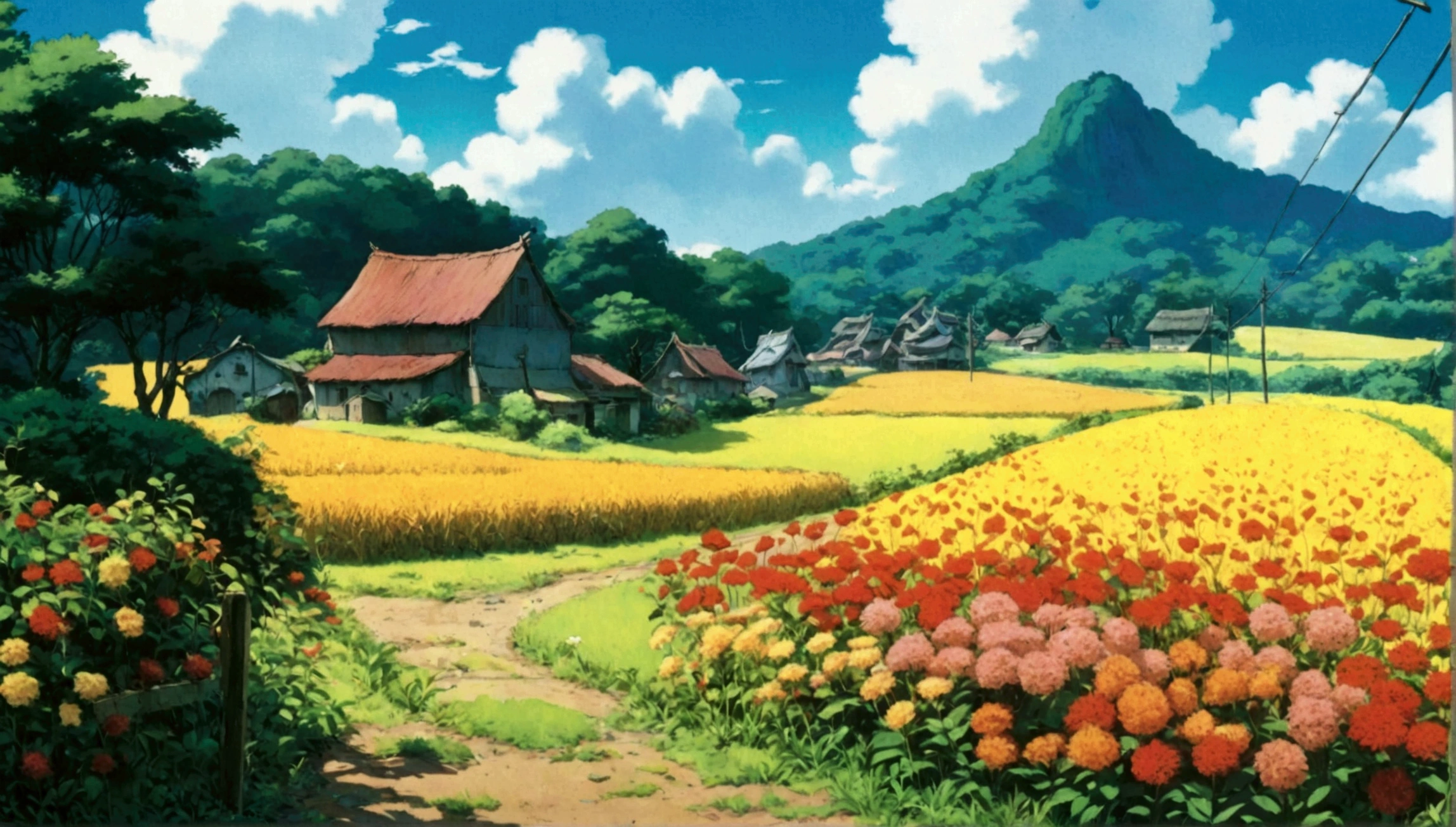 Farm vacant lot、Ghibli style、My Neighbor Totoro Scenery