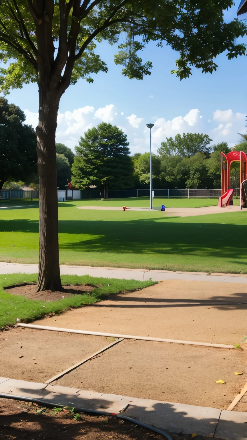 An empty playground in a park