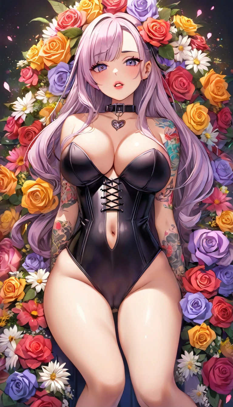 {{{{{16k}}}}}, {{{{{transforming a pure girl into her facial rank and tits rose to the SSS rank of top-notch pretty actresses, She is laid on an coffin of flowers bouquets and her body becomes more curvy, she is turned into a cutesy flower arrangements, getting her tattoos increased her waist and underbust became thinner, her breasts become even larger and deeper cleavage, Her hair is replaced by a bang long glossy very Straight hair, A 10-years-old young girl who was supposed to have died, but was injected with more and more female hormones and Reproduce as underbust and topbust firmness lasciviousness 18-years-old nudity girl of the expression dyed in bewitching eroticism, Installed the brilliance of youth and womanhood, The growing body is reproduced with sex-loving, sexy, thick, dark lips, The romantic look on her face when her beloved's penis is inserted into her pussy and the too cute gaze she gives only to the one she loves, Her gasps echoing through the air, A full view of a cock being inserted into her cunt, Her hair and tits sway as her cock is boldly pistoned and Her pussy is fully visible through her slender legs which are lifted and opened at the knees, Injecting her with female hormones will get her excited and make her even more fit for sex, She is fitted with a heart collar that puts people which transforms her into a cute once-in-a-millennium}}}}},{{Extremely detailed}},{{{{{integrated her head pure small, All the fat from her limbs and waist will move to her swinging tits and slender limbs, Enchanting Too thick and erotic lips, Her thickened lips shimmer with luster}}}}},{{{{{Her tattoos spread all over her body, She is tattooed with lewd flowers on her neck, arms, lower abdomen, thighs, Flower piercings are attached all over her body}}}}}