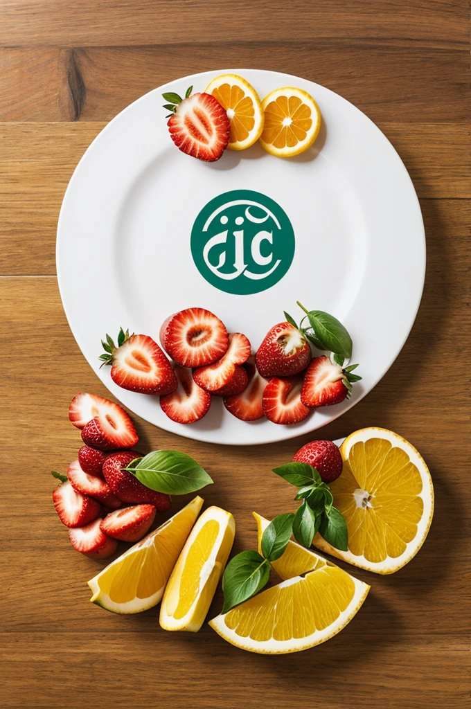 Circular fruit-shaped logo
