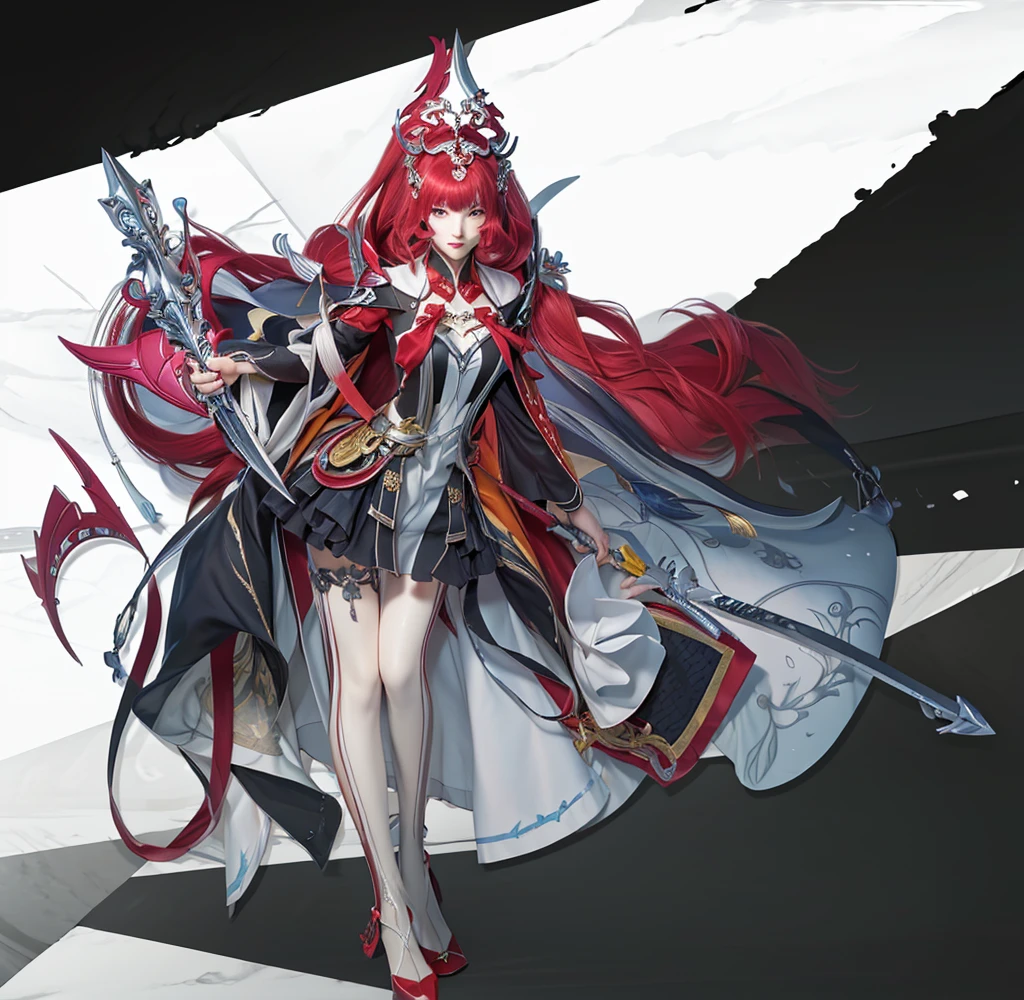 Anime girl holding a sword and a gun on a black and white background, from Ark of Tomorrow, Kushat Krenz Key Women in Art, Ark of Tomorrow, Onmyoji detailed art, From Girl Front, best anime 4k konachan wallpaper, Onmyoji, Persona 5 art style wlop, Popular on artstation pixiv, Digital Art on pixiv