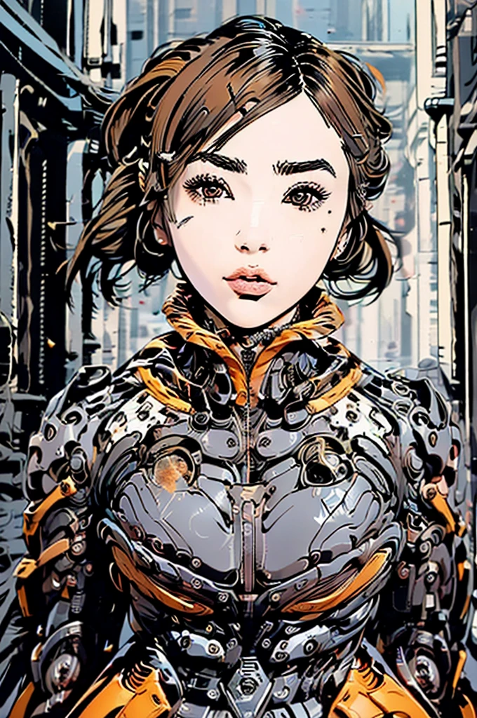 Beautiful 8k portraits (cyborg) Pink Hair, (Dua Lipa) , Mecha girl SF body suit, Scapula, Complex, elegant, Very detailed, Majestic, Digital photography, ArtJam、Luan Jia、Reflections on Surreal Paintings by Greg Rutkowski, Hairpin Jewelry, Broken glass, (masterpiece, Side Lighting, Beautiful, detailed eyes: 1.2), High resolution,