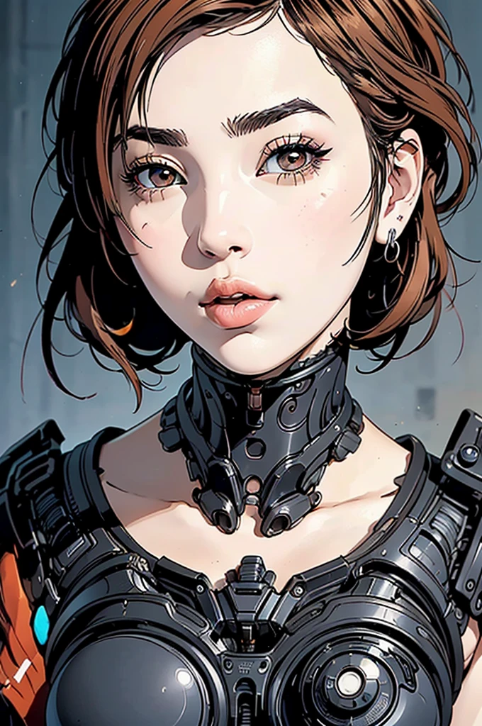 Beautiful 8k portraits (cyborg) Pink Hair, (Dua Lipa) , Mecha girl SF body suit, Scapula, Complex, elegant, Very detailed, Majestic, Digital photography, ArtJam、Luan Jia、Reflections on Surreal Paintings by Greg Rutkowski, Hairpin Jewelry, Broken glass, (masterpiece, Side Lighting, Beautiful, detailed eyes: 1.2), High resolution,
