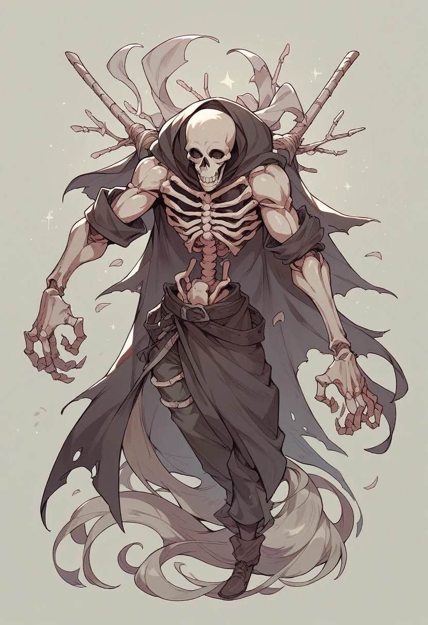 Highest quality、Decadent、Giant skeleton、monotone、