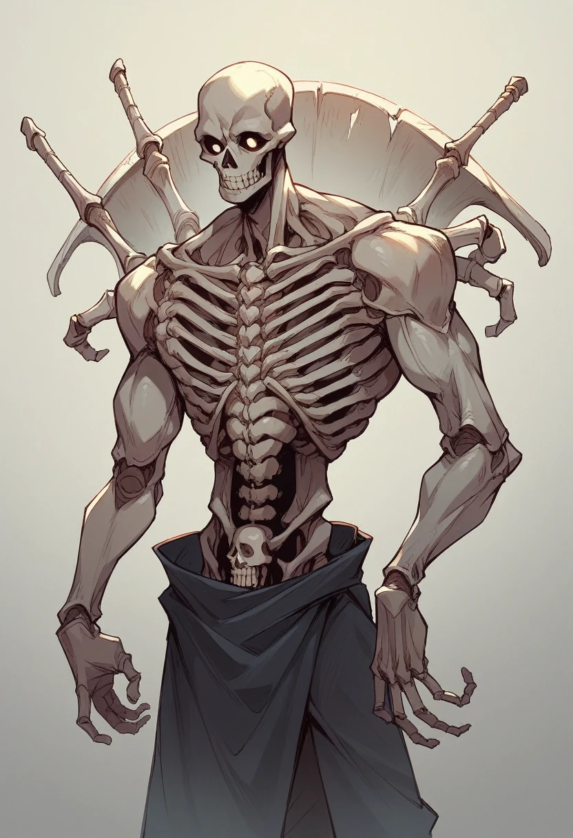 Make a coloring page,cartoon style of a skeleton