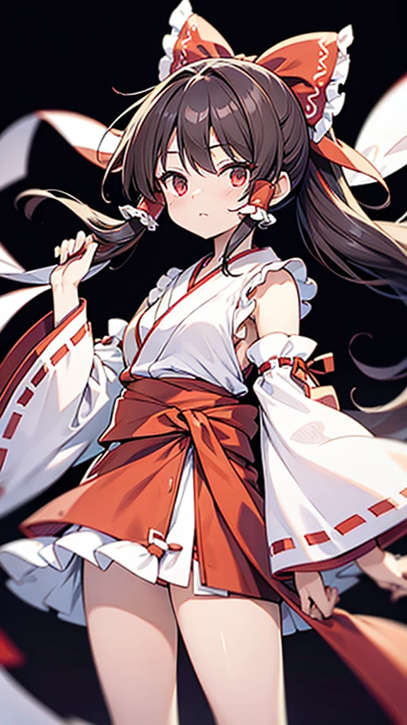 Physical Appearance Hair: Reimu has long, raven hair that she typically ties up in twin buns. Her hair is sometimes depicted as being slightly wavy or curly. eyes: Reimu's eyes are a bright shade of red. Face: Reimu has a small, pointed nose and a delicate mouth. She is often described as being quite attractive. Body: Reimu is a slender young woman of average height. She is often depicted as being physically fit and athletic. Clothing Reimu's typical attire consists of a red and white shrine maiden's outfit. The haori is a short, open jacket that is worn over the kosode, which is a long, flowing kimono undergarment. The hakama are loose trousers that are worn over the kosode, and the tabi are white socks that are worn with sandals. Reimu also wears a red ribbon tied around her waist. Personality Reimu is a carefree and somewhat mischievous young woman. She is often described as being lazy and unmotivated, but she is also quick to take action when necessary. Reimu is also fiercely loyal to her friends and family, and she is always willing to help those in need. Abilities Reimu is a powerful magician with a wide range of abilities. She is skilled in both offensive and defensive magic, and she is also able to fly and teleport. Reimu's most well-known ability is her ability to use danmaku, which is a type of bullet hell attack. Overall Reimu Hakurei is a complex and well-developed character who is a popular figure in the Touhou Project fandom. She is a strong and capable heroine with a relatable personality, and she is sure to continue to be a fan favorite for many years to come. Chibi Character、Solid color background