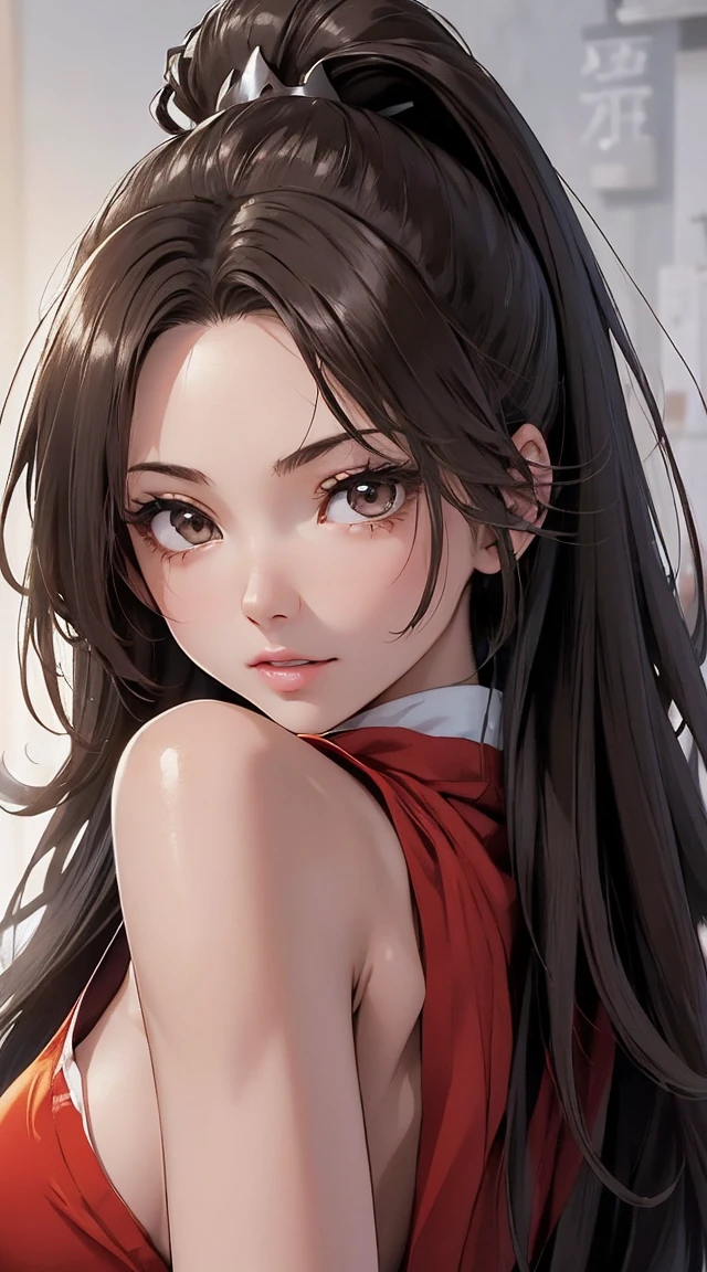 ((High Kick:1.6))、((attack posture:1.4))、((8K)), ((32k)), ((Highest quality)), ((masterpiece)), ((超High resolution)), ((Tmasterpiece)), (((head shot:1.6)))、((8K)), ((32k)), ((Highest quality)), ((masterpiece)), ((超High resolution)), Fine skin、女性1 person、Off the shoulder、((Mai Shiranui:1.2)), Expose your shoulders、Brown Hair, Brown eyes, long hair,Downhair,1 person、Age 25, Japanese Mature, beautiful指, beautiful長い脚, beautiful体, beautiful鼻, beautifulキャラクターデザイン, Perfect Eyes, Perfect Face, jewelry, hair ornaments (Tabletop, Highest qualityの, Highest quality, beautifully、beautiful: 1.2), Very detailed, More detailed,適切な体のProfessionalポーション,Tabletop,Ultra-high quality output images,High resolution,Intricate details,Very delicate and beautiful hair,Realistic photos,dream-like,Professionalの照明,Realistic Shadows,Focus Only, (Big Breasts:1.2,) , フローティングスカートFine skinの質感, High quality fabric, High quality metallic texture、((Beautiful and dense face))、RAW Photos、Professional, Ultra-fine painting, ((alone)), beautiful胸、Highest quality, Very detailed, Very detailed詳細, Finer details, so beautiful,(Five Fingers, Four fingers and thumb),Concept Art, Anime fantasy artwork, Detailed fantasy art,8KHigh resolution, Detailed Art, 8 Slim legs, Defined, Defined fingers