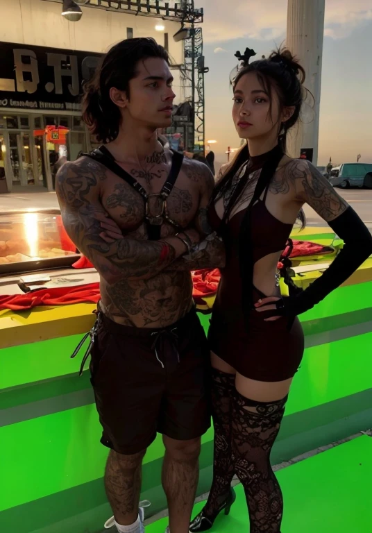 BREAK RAW IMAGE , photography realistic , handsome man , beautiful female romance, Street
