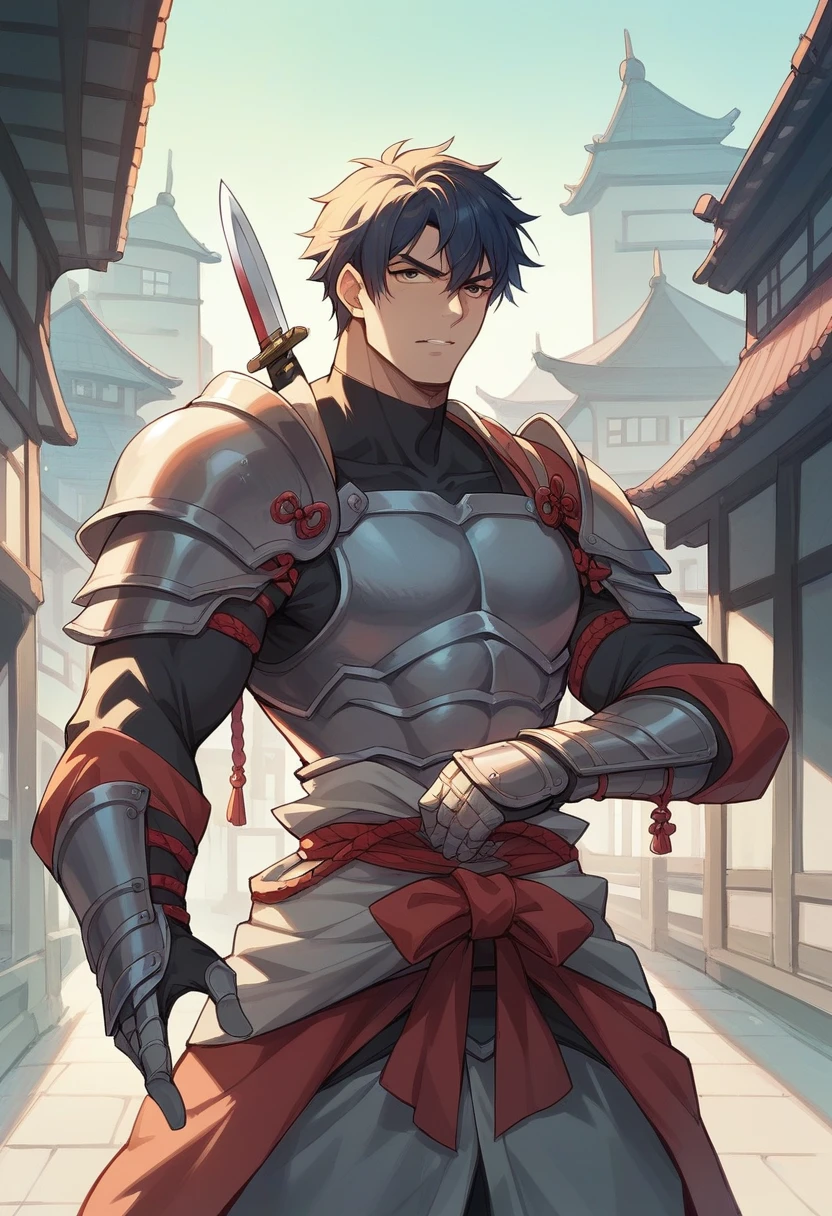 Different world、samurai、knife、armor、Sengoku period、city、Handsome