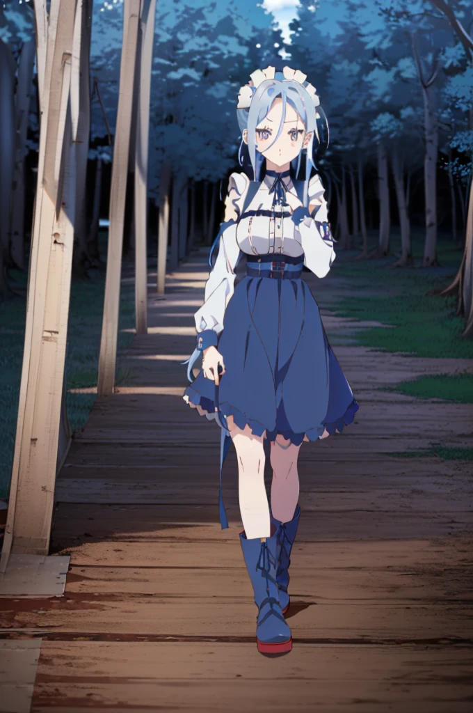 ((split-color hair,red hair,blue hair)),[(forest background:1.4)::5],original,(illustration:1.1),(best quality),(masterpiece:1.1),(extremely detailed CG unity 8k wallpaper:1.1), (colorful:0.9),(mid shot:0.95),(full body:1.5),Dynamic angle,(solo:1.2), (girl),((adult)), (detailed beautiful eyes:1.15), (beautiful face:1.15), (glowing red eyes:1.25////),((medium hair)),((split-color hair,red hair,blue hair)),(high twintails),(chignon),(+perfect hand+:1.21),(Draw an illustration of a gothic girl),(Religious),(slender),(is wearing boots on her feet),((is wearing white maid clothes)),(furious), Lace Off-shoulder ta fashion,beautiful slender woman,high twintails,((split-color hair,red hair,blue hair)),((split-color hair,red hair,blue hair)),from side,((split-color hair,red hair,blue hair)),((split-color hair,red hair,blue hair)),((black boots)),((split-color hair,red hair,blue hair)),((black boots)),