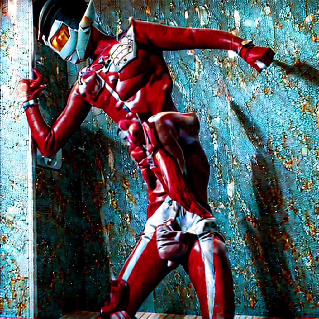 4k,8k,ultraman taro pin up,photo realistic,gay,bara,nude,naked body,slim body,human skin color,hairy body,slim body,head only ultramantaro with naked human body,small penis,shower room
