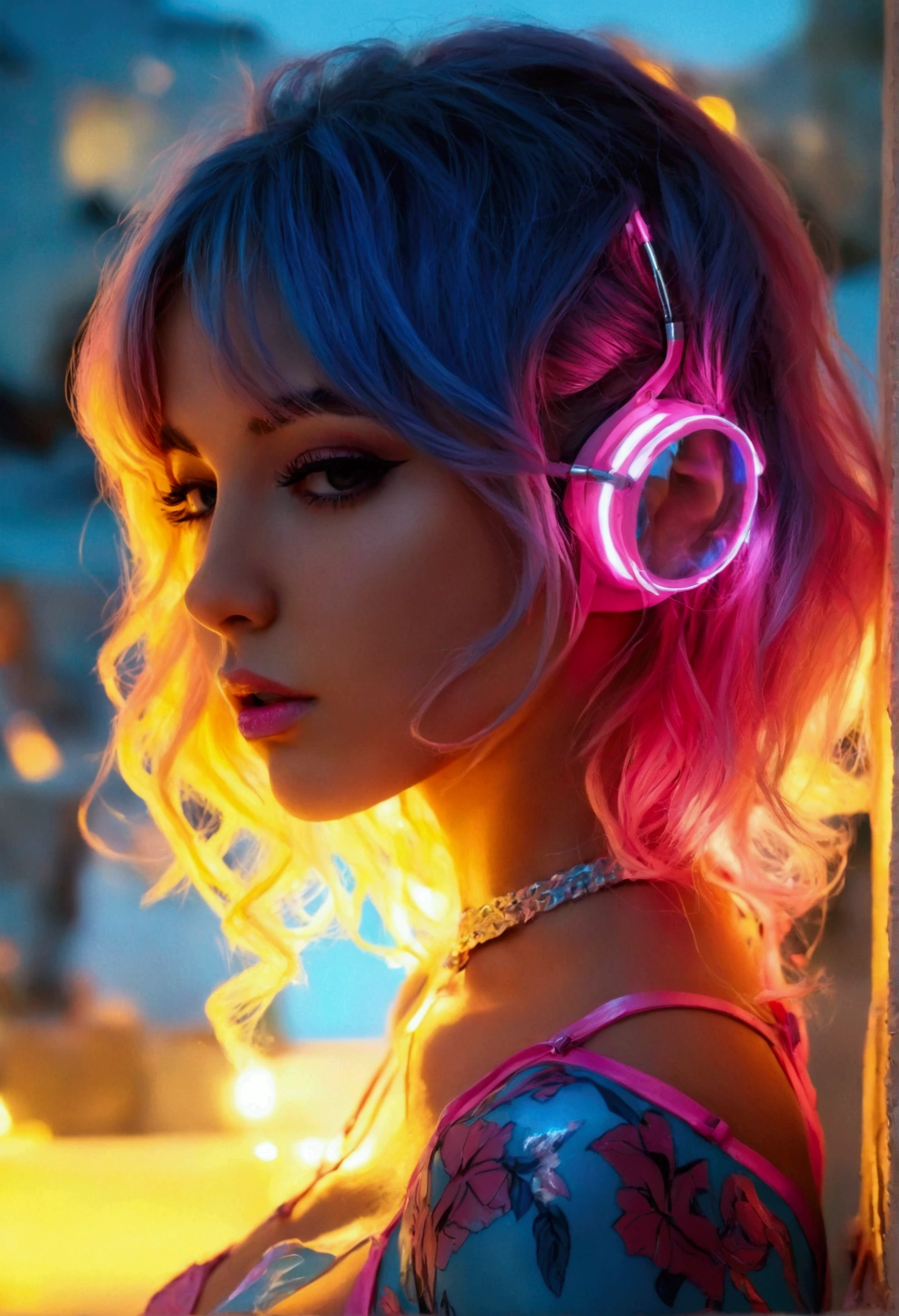 Dessine-moi une femme déguisée en e-girl sexy en haute résolution et de qualité supérieure. (hight resolution, top-quality)
Une e-girl sexy en pleine forme, vêtue d'un costume sexy électronique. Ses cheveux sont rase, couleur rose, avec un déguisement en forme de perruque rose fluo. Elle porte un bikini de couleur bleue clair et des chaussures lumineuses. Elle est representée dans un environnement clair, avec une lumière diffuse qui met en valeur son look sexy. Le détail est extrême, qui tiens ses grosses fesses.