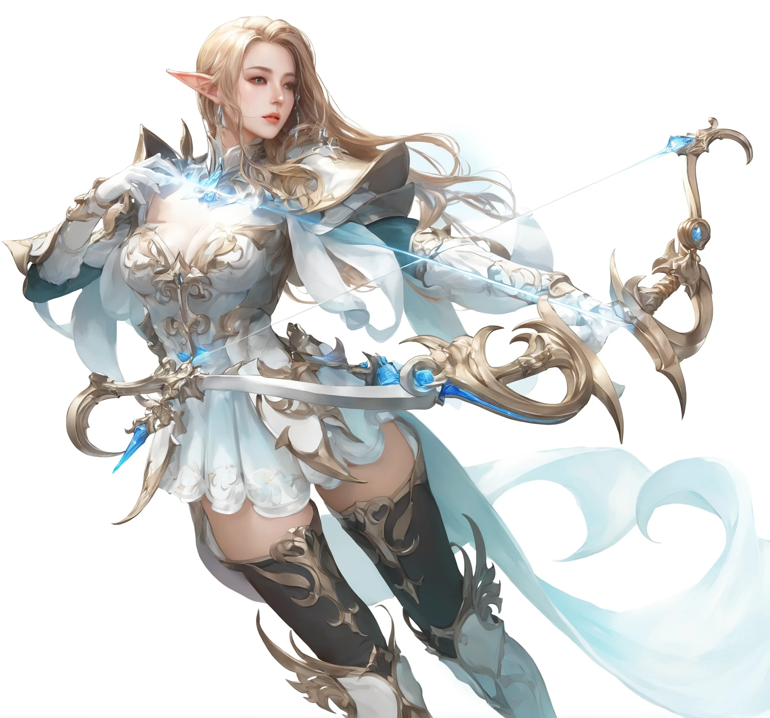anime character with a sword and a dress with a blue cape, alluring elf princess knight, from lineage 2, granblue fantasy, lineage 2 revolution style, cushart krenz key art feminine, beautiful and elegant female elf, elf princess knight, render of april, beautiful and elegant elf queen, female elf, epic exquisite character art, realistic, ultra realistic, realistic costume, realistic hand