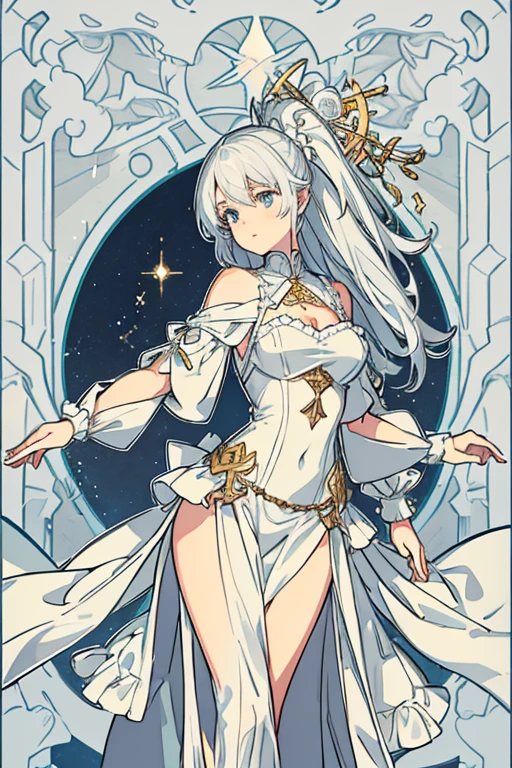 Taurus、tarot cards,Hands together,Vulcan salute,attention, There is a halo behind the head,finely_detailed, perfect_Body, perfect_Eye, perfect_Face, perfect_finger,Yu-Gi-Oh card game style、(((Voluminous breasts 1.8)))、(((micro bikini 1.4)))、(Saggy breasts 1.4)、(Cleavage 1.4),Seductive pose、Random Pause、cowboy shot、
(The Taurus symbol is depicted on the card frame 1.3)、Three-dimensional depiction that seems to emerge from the card, ultra-detailed depiction, artistic、A pose that makes it seem as if the person is coming out of the card、The card frames are drawn in super-beautiful detail, perfect anatomy, perfect fingers, super beautiful faces, stunning beauties aged 16 to 30、Greek mythology sculpture style background、Super beautiful eyes, and the card frame features illustrations of the moon, sun, stars, and golden coins、The card frame features an illustration of a sword and shield、Card colors are random、Depicts the symbol of Taurus、Write the letter Taurus、Write Taurus on the top of the tarot card.May the person who sees the tarot card be happy、Write the word "Black and white hair" in embossed letters on the tarot card、Magic wand, spear, bow and arrow, guitar, fire, water, earth, wind, dagger, pen, sword, crossbow, large shield, gloves, fishnet stockings、Flowers, leaves, good luck, four leaf clover、Scattering jewels、Diamond, ruby, sapphire, topaz, blue sapphire, pearl, crystal,Taurus sign tattoo on bo、Black and white hair