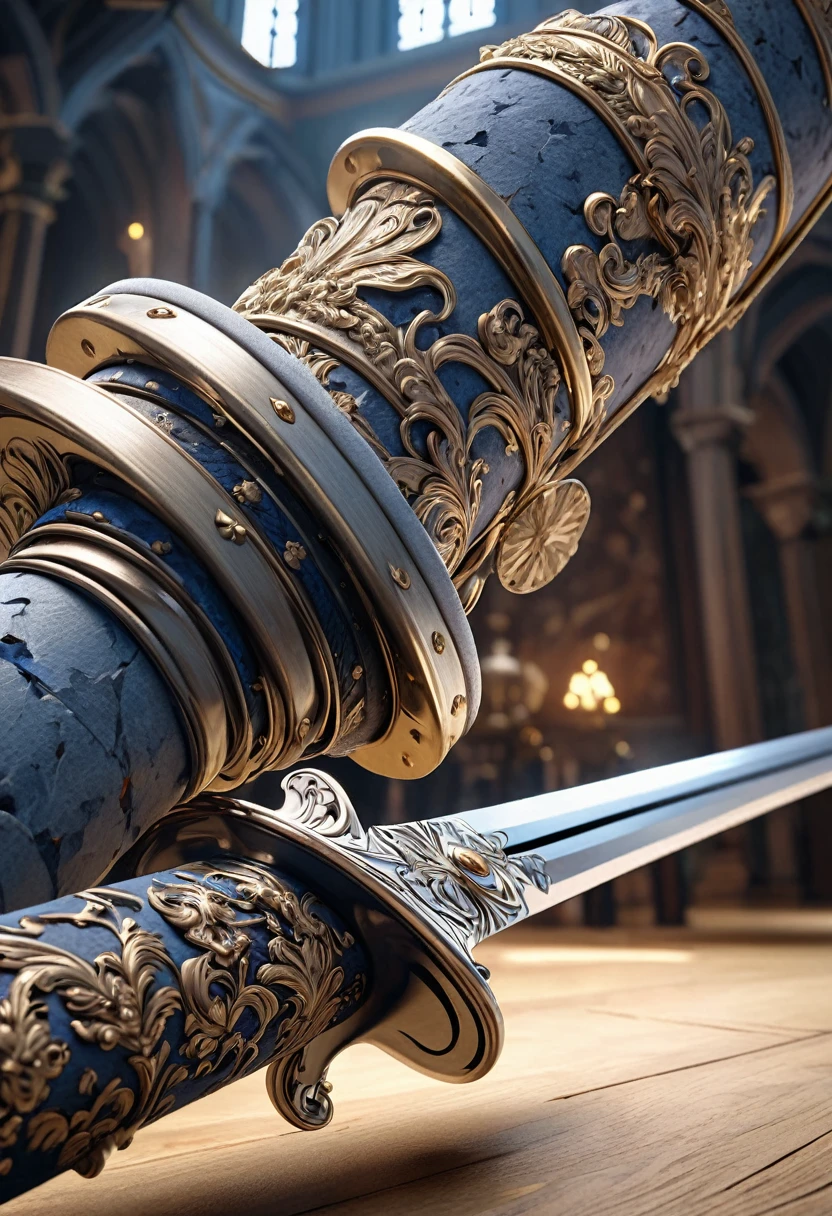 masterpiece, 8k, best quality, highly detailed, a rapier weapon made of stone
