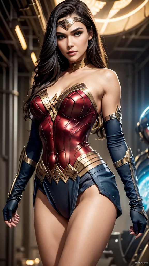 a close up of a woman in a costume with a bunch of aliens, james jean soft light 4 k, wlop : :, art-deco style, portrait of wonder woman, inspired by Noriyoshi Ohrai, trending on artstaion, mechanized soldier girl, sci - fi : :