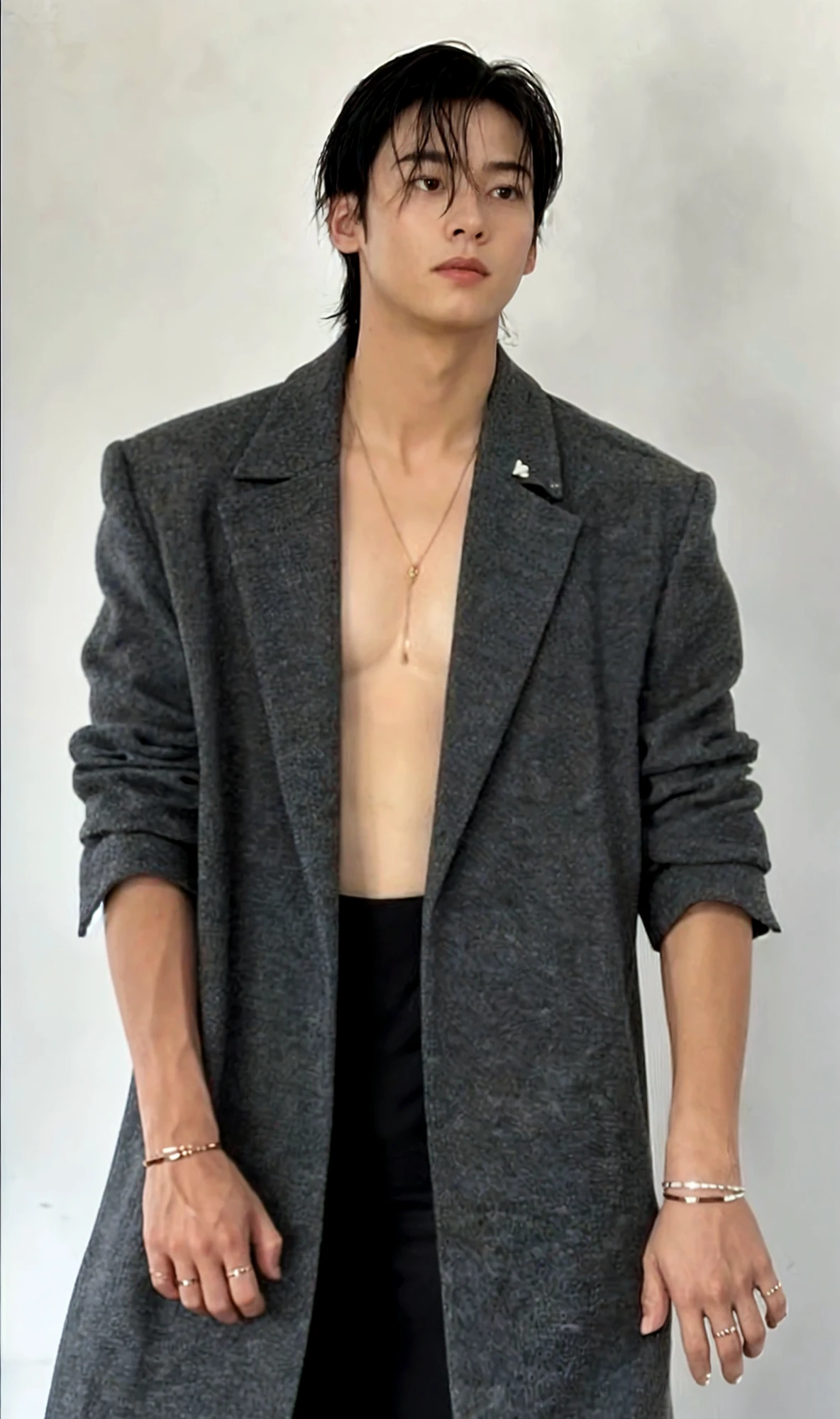 korean male, black hair, jewelry, realistic, parted lips, karma hair, black eye,KPOP,Completely naked,PENIS,、Japanese、naked、gay、whole body、underground、PENIS、SWEAT、whole body、CAMP、DARKNES、PENIS、whole body、long legs、ARM PIT、LONG LEGS、NIGHT PARTY、BAR
