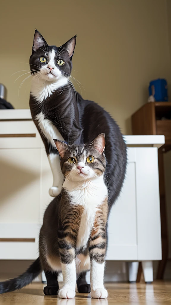 
Cat meme Cat standing upright on two legs　　
Cute Scottish The beautiful pattern of the cat's face The cat's eyes are staring at us The cat's legs are long The cat's face is dignified