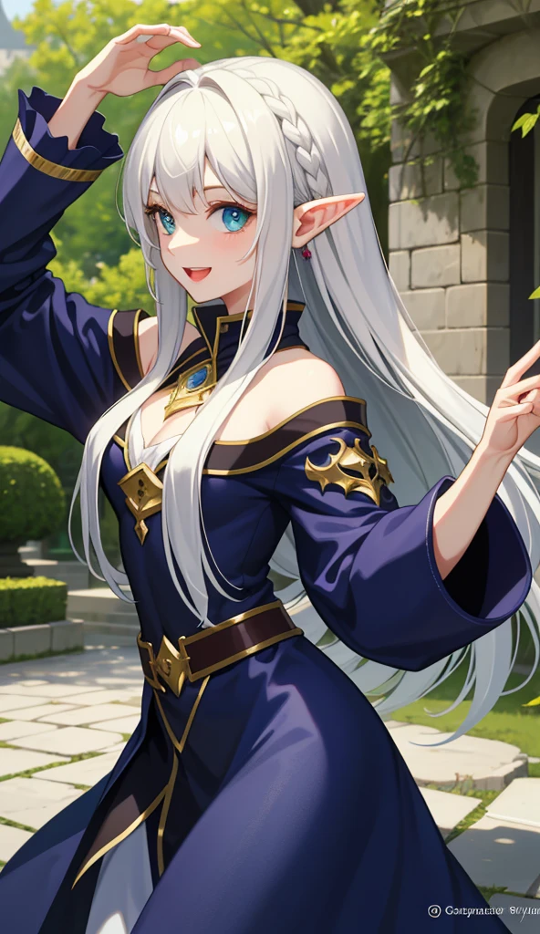 insanely detailed, absurdres, ultra-highres, ultra-detailed, best quality,
1girl, solo, nice hands, perfect hands
BREAK
elf girl, (sorcerer outfit), (nsfw:-1.5), (navel:-1)
BREAK
happy smile, laugh, open mouth
BREAK
from side,
standing, cowboy shot, looking at viewer
BREAK
slender, kawaii, perfect symmetrical face, ultra cute girl, ultra cute face, ultra detailed eyes, ultra detailed hair, ultra cute, ultra beautiful
BREAK
fantasy world, garden of castle, depth of field, ultra detailed background,
BREAK
silver hair, elf ear, green eyes