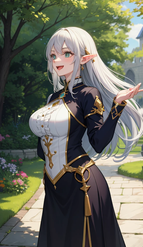 insanely detailed, absurdres, ultra-highres, ultra-detailed, best quality,
1girl, solo, nice hands, perfect hands
BREAK
elf girl, (sorcerer outfit), (nsfw:-1.5), (navel:-1)
BREAK
happy smile, laugh, open mouth
BREAK
from side,
standing, cowboy shot, looking at viewer
BREAK
slender, kawaii, perfect symmetrical face, ultra cute girl, ultra cute face, ultra detailed eyes, ultra detailed hair, ultra cute, ultra beautiful
BREAK
fantasy world, garden of castle, depth of field, ultra detailed background,
BREAK
silver hair, elf ear, green eyes
