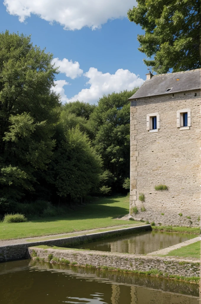 Petit muret au bord de l'eau