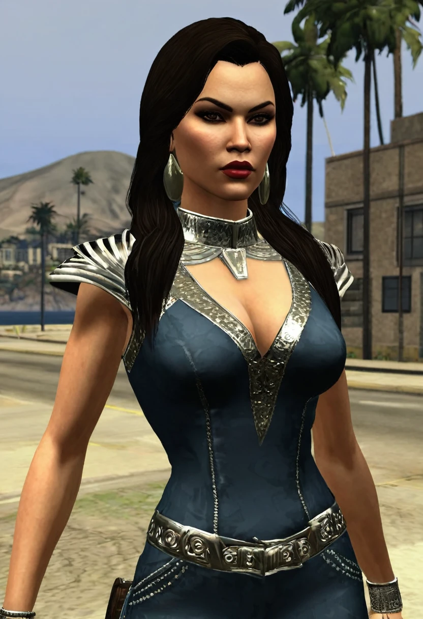 mod of a woman gta san andreas full body Valentina "valkyrie" Vasquez is a woman of approximately 30 years old., of Latin origin, with an imposing presence and a beauty that combines elegance and danger. Her dark hair falls in loose waves over her shoulders., framing an angular face with intensely expressive eyes and well-defined lips. Despite its attractive appearance, His gaze often reflects a cold and calculating determination that reveals his determined and ambitious nature..
valkyrie es alta y posee una figura atlética y esbelta, result of years of physical training and combat. Your physical presence is reinforced by a confident posture and a way of walking that conveys authority and confidence.. Always dress with style and class, preferring tight, elegant suits that highlight his figure and reflect his position in the world of organized crime.
Regarding his personality, valkyrie es carismática y seductora, capable of skillfully handling both diplomatic treatment and violent confrontation. It's smart and strategic, always calculating each move and evaluating opportunities to advance his rise within the criminal underworld. Although she can be ruthless when the situation requires it., He also has a protective side towards those he considers part of his inner circle..