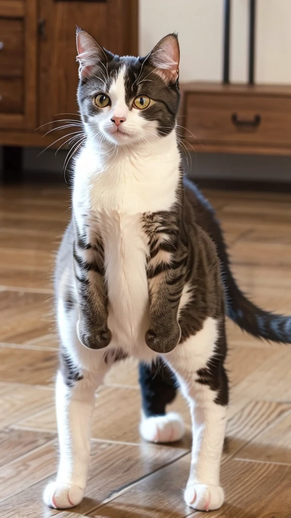 Cat meme Cat standing upright on two legs
Cute Scottish, beautiful pattern, eyes staring at us, .