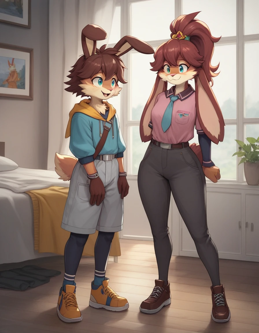 score_9, score_8, score_7, Lop from Star Wars visions, Anthro lop rabbit, standing, indoors, tall, hourglass figure,