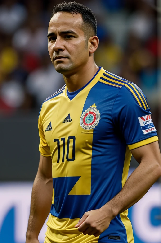 Pixar image of a man wearing the Colombian national team shirt and marked with the name of Alvaro Ospina