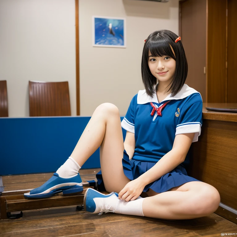 Highest quality Japanese high school girl committee chairperson molested by male swimming club members bangs Trendy hairstyle Leg spread required tall Artistic Thin legs
