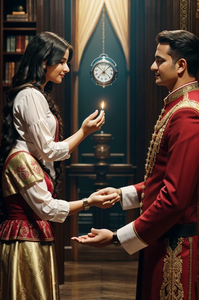 A man  and a woman  receive a Divine Watch and a Magic Spell from God with which they can reach anywhere and any era in no time. 
