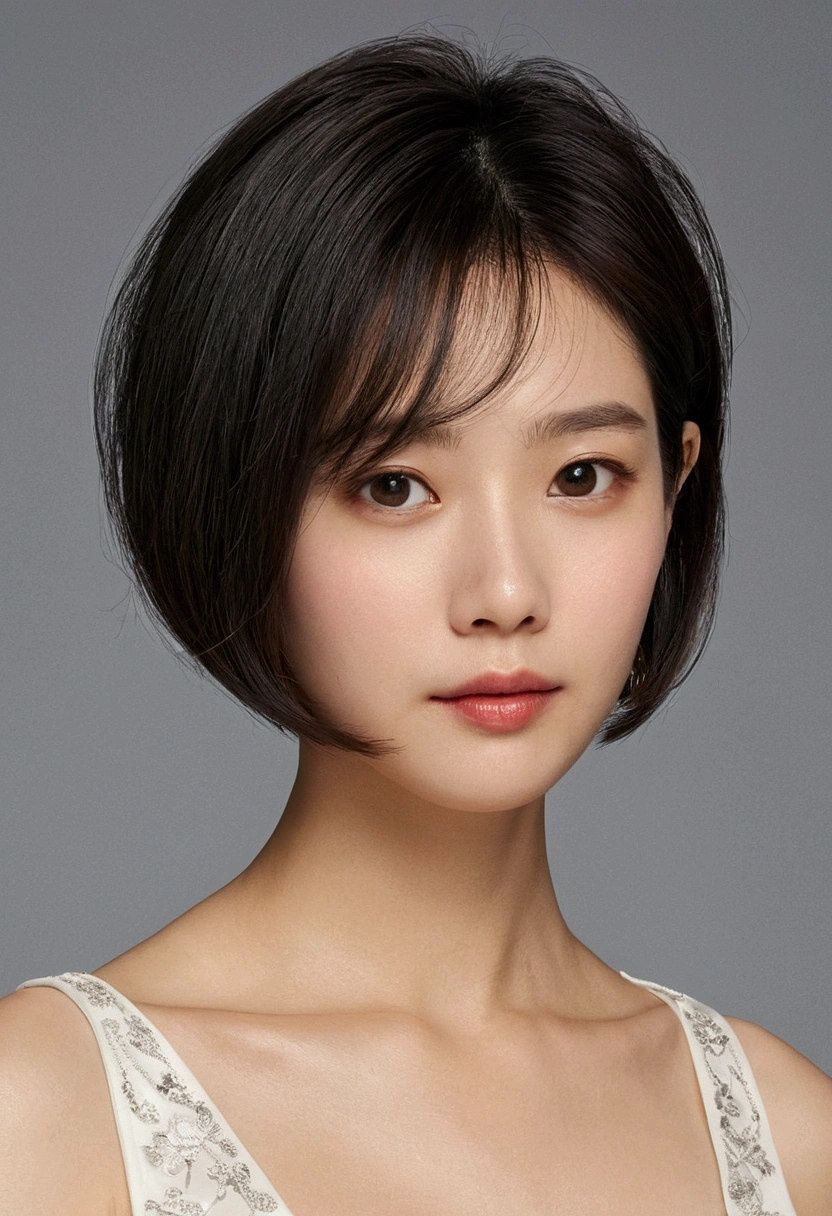 high resolution、high quality、high resolution delicate woman Shortcut Hair Style Straight Neck Hunchback Negative I'm not feeling well