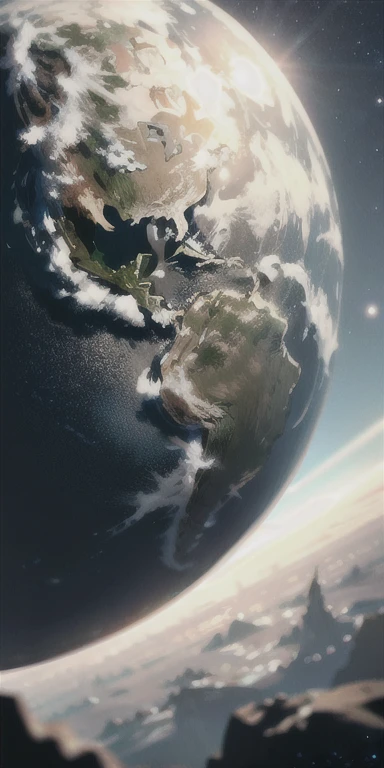 A blurry planet,Very Earth-like,The whole planet fills the entire screen