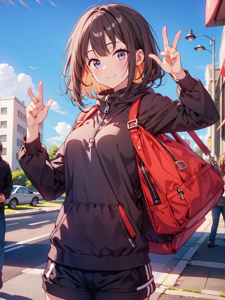 1girl,V sign