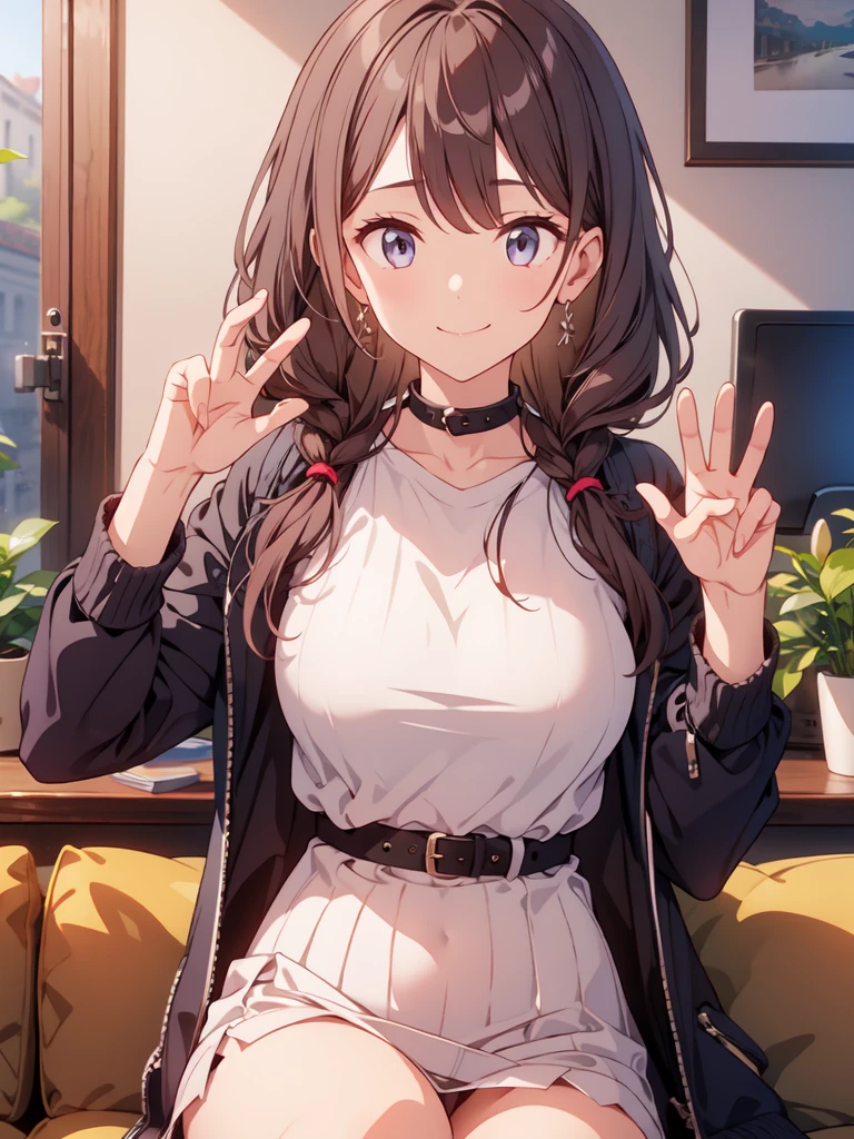 1girl,V sign