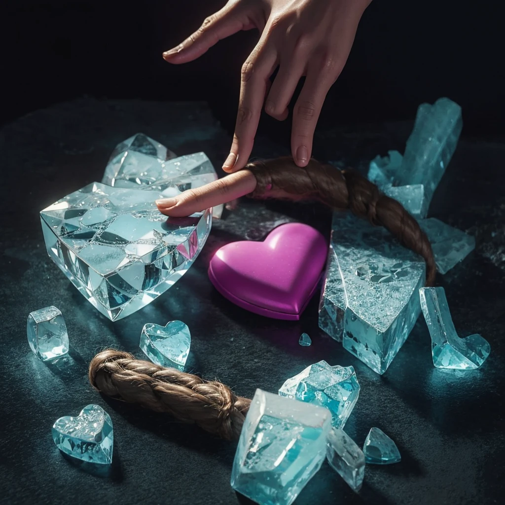 ice heart broken in half 