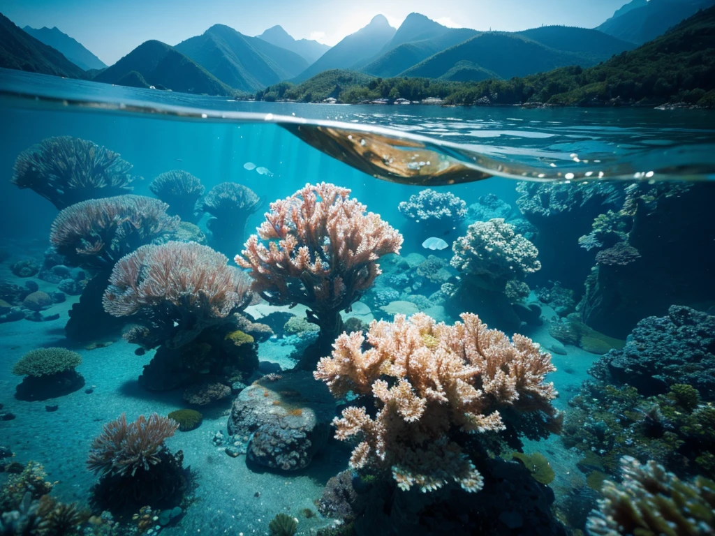 8K picture quality，Best quality，masterpiece，HD，Super rich detail，detailed，underwater world scenery landscape