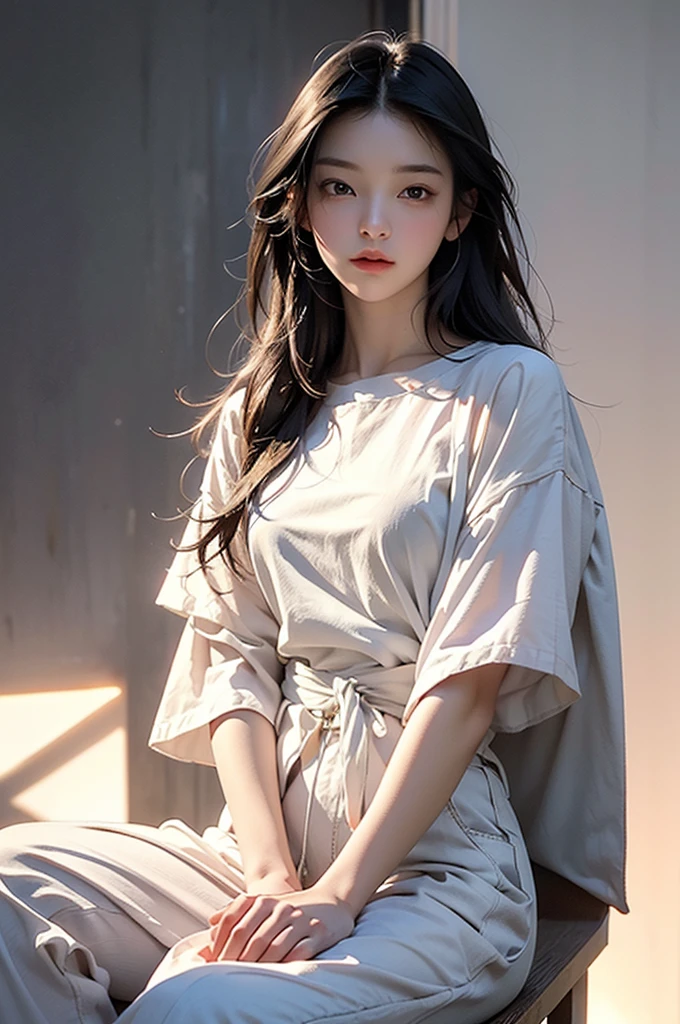 Superrealisticart, Gallery-grade works, Ultra-precision, visual impact, A masterpiece, Peak clarity, Dusk, Soft lighting,
1 Girl,Solitary,
Low profile,Deep Shadows,