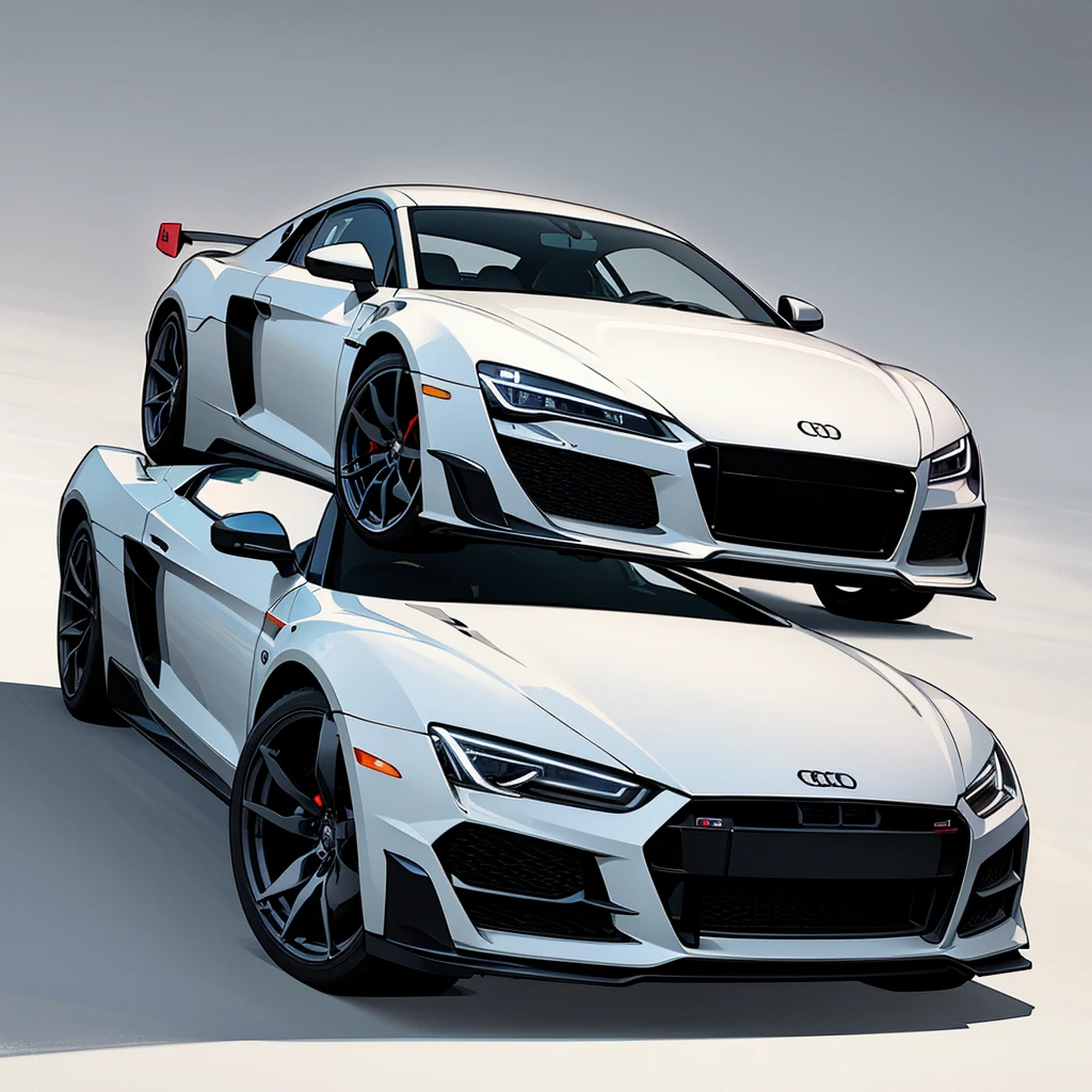 Create a sketch of a sports car combining an Audi R8 and a Supra Mk5