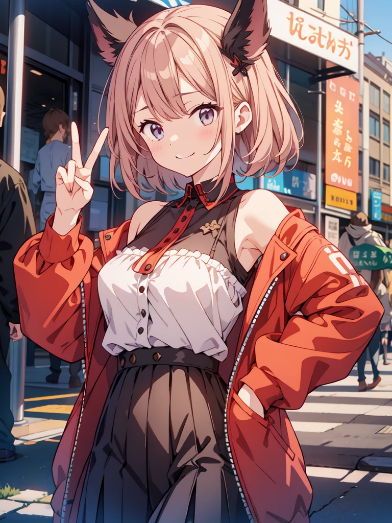 1girl,V sign
